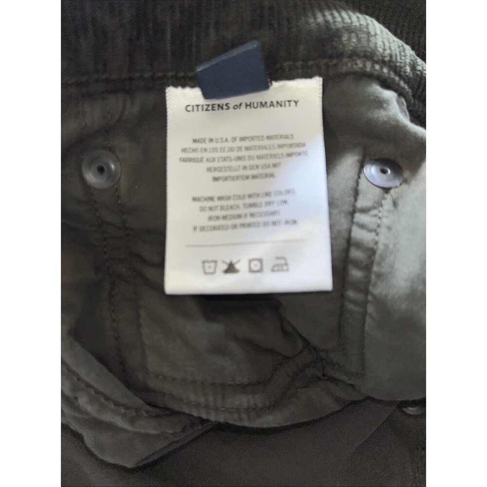Citizens of Humanity Wide Leg Olive Corduroy Pants High Rise Size 29 - Picture 8 of 9